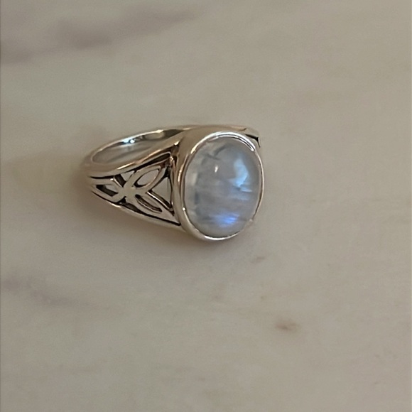 Artisan Jewelry - 925 Solid Sterling Sliver Rainbow Moonstone Gemstone Ring Size 6.25